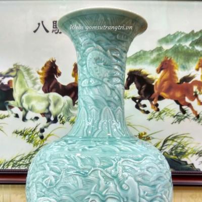 BÌNH MEN NGỌC THANH LONG CƯỠI MÂY VƯỢT BIỂN